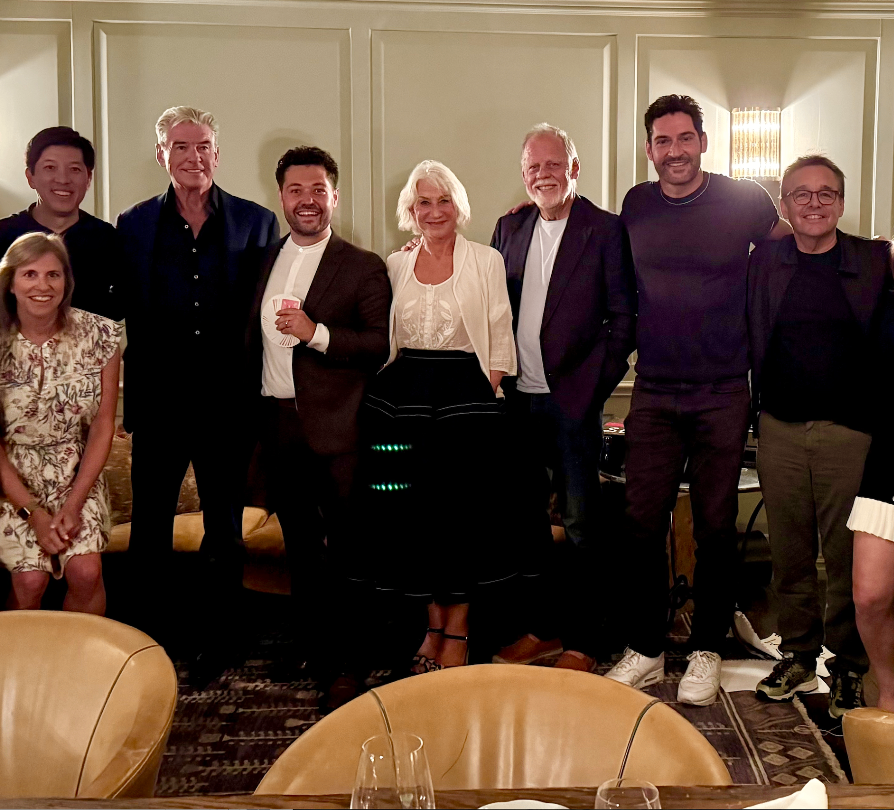 John Stessel with Pierce Brosnan & Helen Mirren